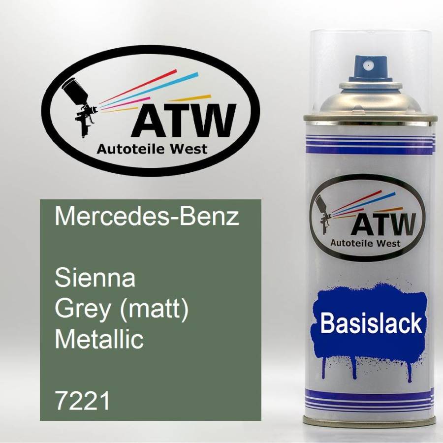 Mercedes-Benz, Sienna Grey (matt) Metallic, 7221: 400ml Sprühdose, von ATW Autoteile West.